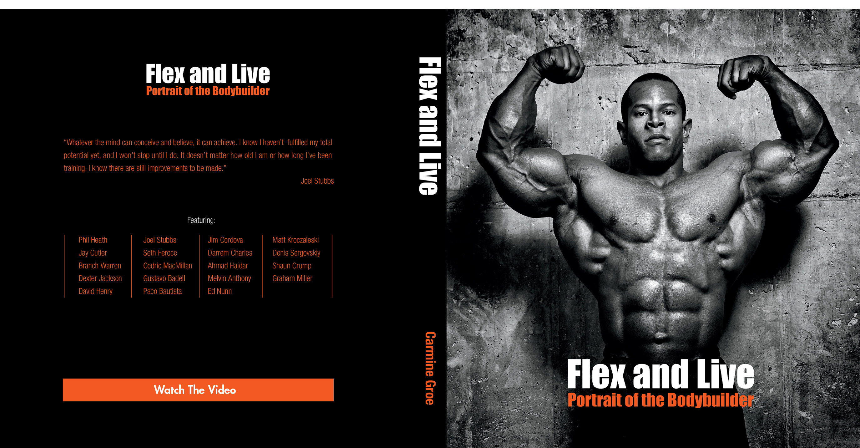 Flex and Live Book, portrait of the bodybuilder